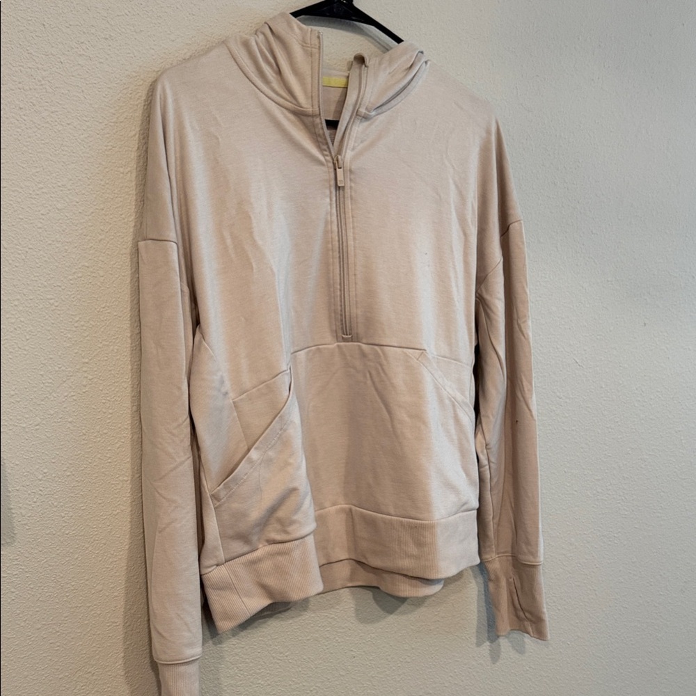 all in motion Men's Half-Zip Pullover Hoodie in Light Beige